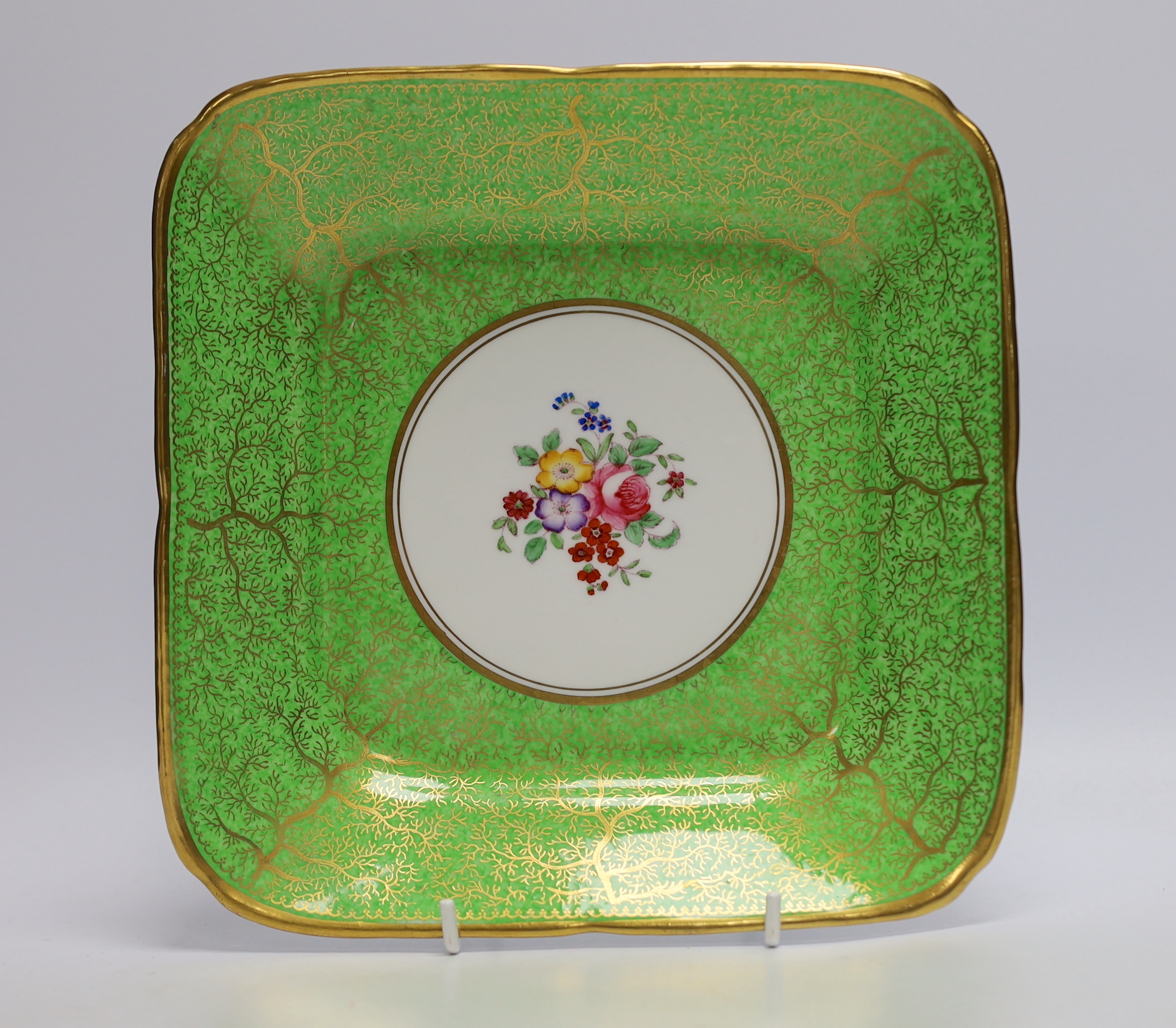 A Chelson China floral part dessert set, manufactured for Harrods, largest 26cm wide